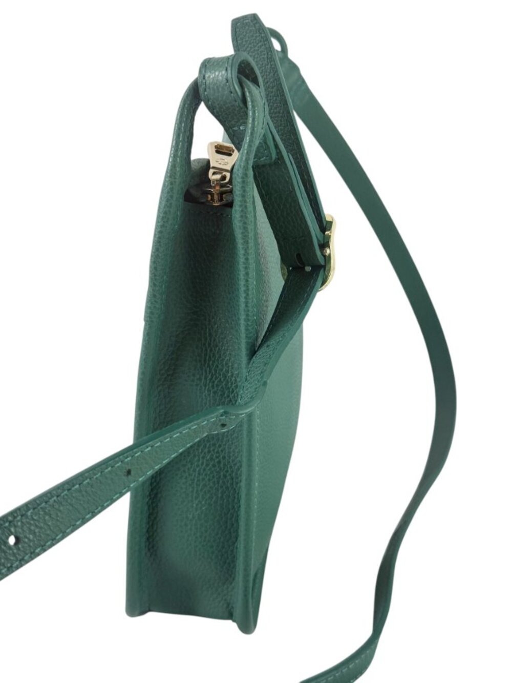 LONGCHAMP Le Foulonne Teal Leather Small Crossbody Shoulder Bag Made in France - Picture 12 of 15